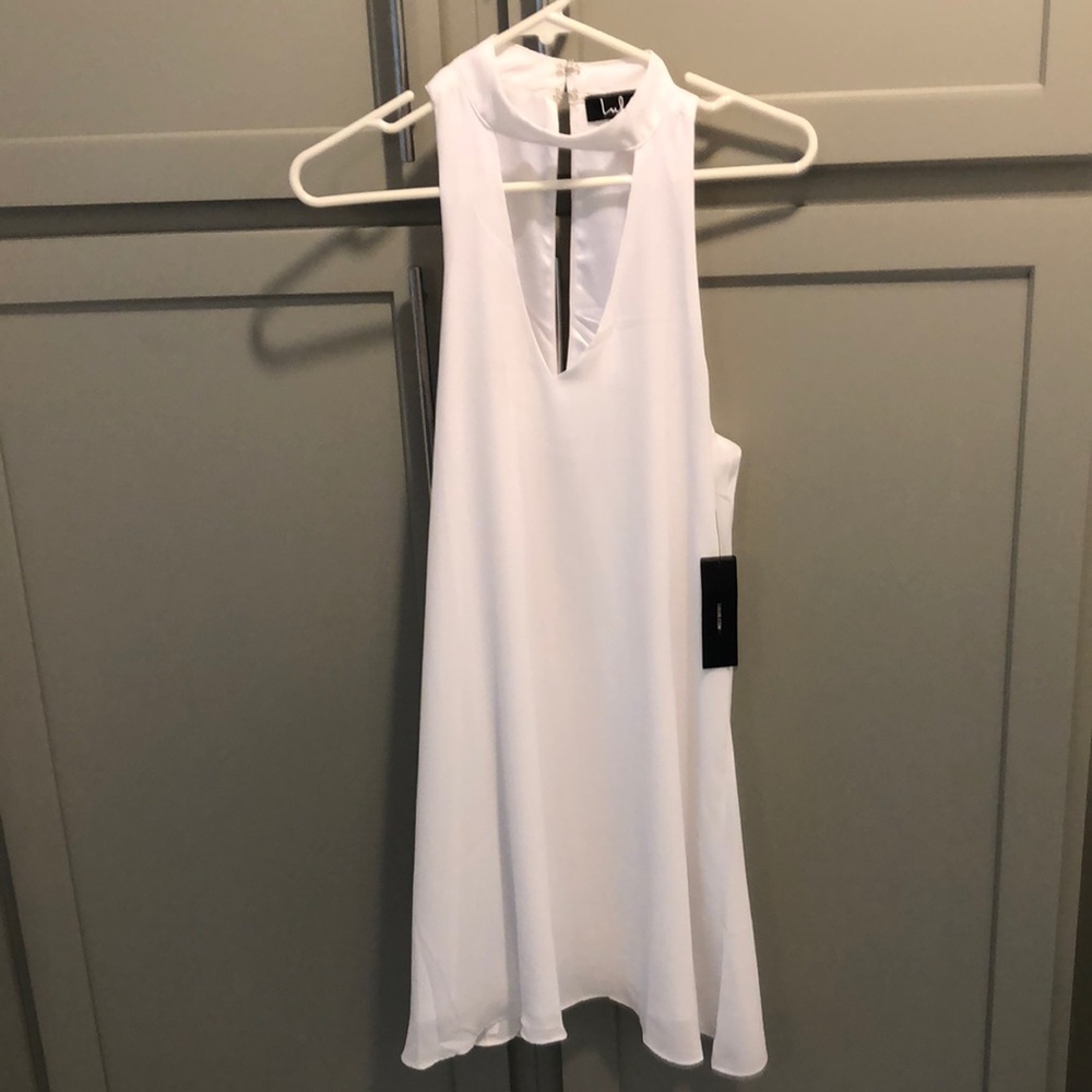 Lulus NWT sheer white dress.
